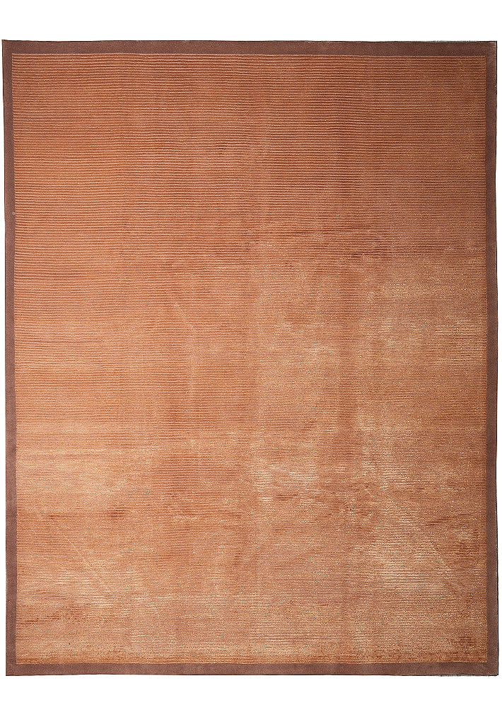 8 x 10 Modern Handmade Wool and Silk Rust Area Rug India: 8 x 10 Modern Handmade Wool and Silk Rust Area Rug India Free continental US Shipping This handmade modern area rug features a blend of wool and silk, offering a soft and durable pile with subtle shee