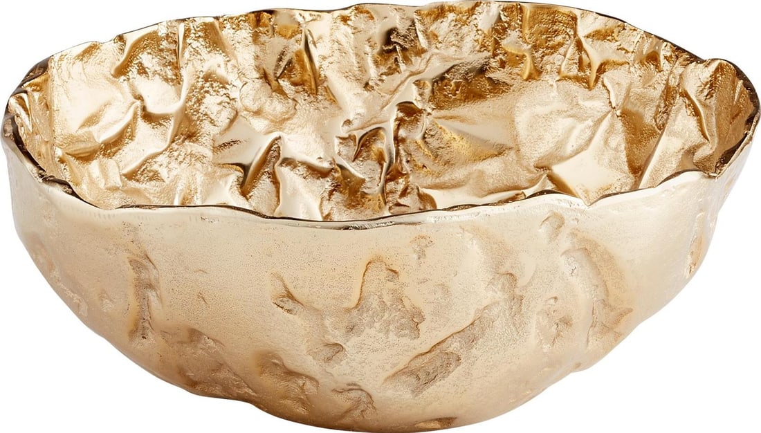 Cyan Bolivar Gold Hammered Aluminum Bowl Abstract Home Accent: Cyan Bolivar Gold Hammered Aluminum Bowl Abstract Home Accent Enhance your home decor with the stunning Bolivar Gold Bowl, a chic accent piece that effortlessly combines style and functionality. This