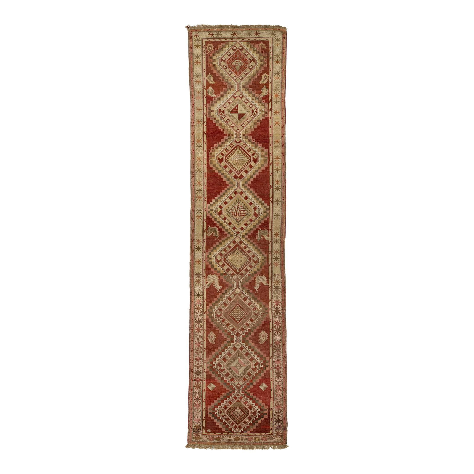 Vintage 1900s Persian Malayer Wool Runner Red Tribal Design 3'7 x 15'8: Vintage 1900s Persian Malayer Wool Runner Red Tribal Design 3'7 x 15'8 Discover this exquisite 20th-century handmade Persian Malayer wool runner, showcasing a stunning red-rust color field adorned wit