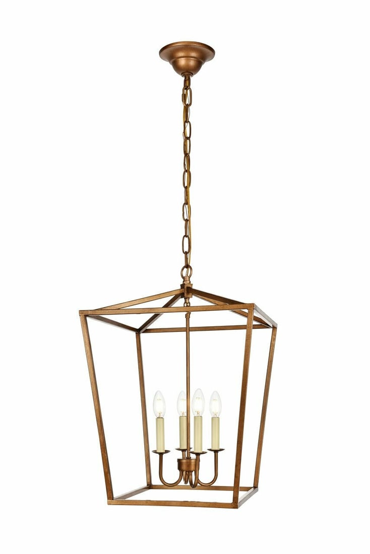 Vintage Gold Farmhouse Pendant Chandelier by Maddox 4-Light: Vintage Gold Farmhouse Pendant Chandelier by Maddox 4-Light Illuminate your space with this stunning Vintage Gold Farmhouse Chandelier, designed to enhance the ambiance of your dining room, kitchen, o