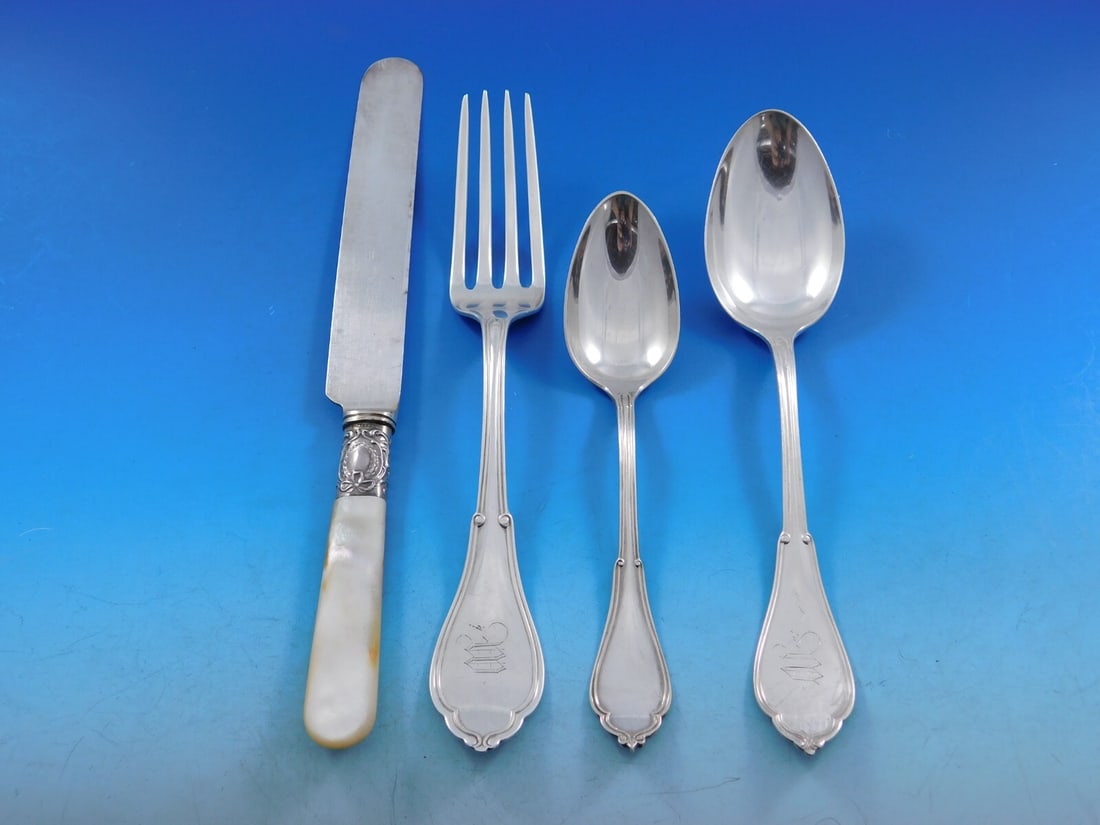Vanderslice Gothic Coin Silver Flatware Set 43 Pieces California: Vanderslice Gothic Coin Silver Flatware Set 43 Pieces California Discover a piece of American silver history with this rare Gothic flatware set by Vanderslice/Stone, dating back to the mid-19th centur