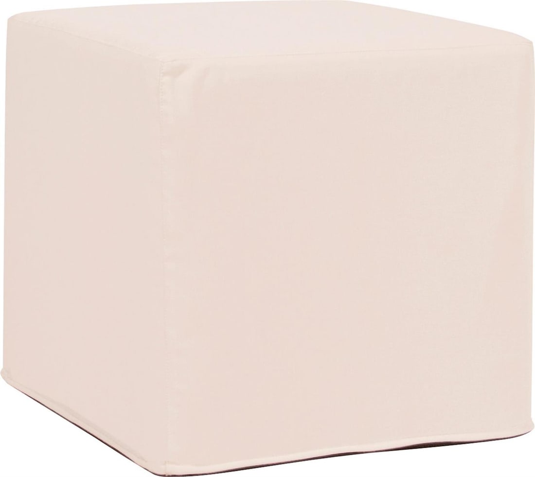 Howard Elliott Brown Square No-Tip Sunbrella Ottoman 17x17 (1 of 1)