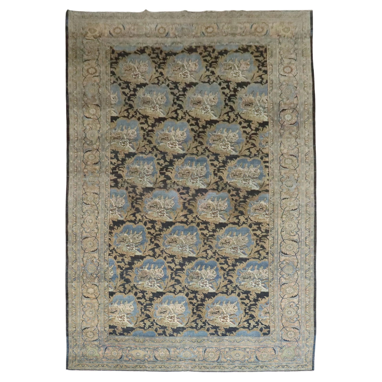 Antique Persian Bidjar Floral Oversize Rug 130 x 212 Hand-Knotted Wool (1 of 11)