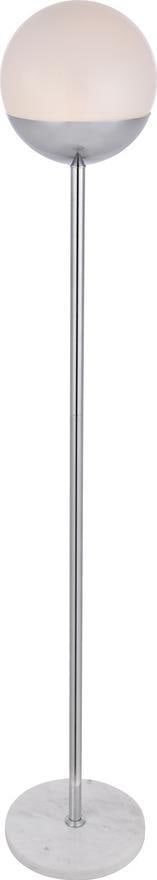 Elegant Lighting Eclipse Chrome Milk Glass Floor Lamp 62 inches: Elegant Lighting Eclipse Chrome Milk Glass Floor Lamp 62 inches Illuminate your space with the stunning Transitional Eclipse Milk Glass Chrome Lamp. This contemporary floor lamp stands at 62 inches ta