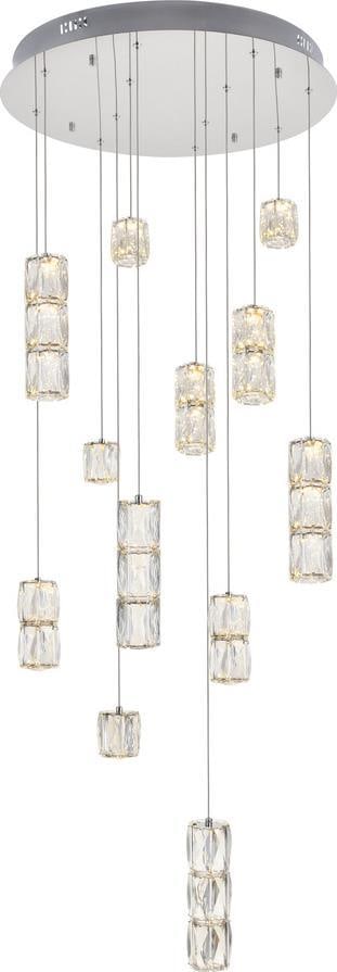 Elegant Polaris Chrome Crystal Pendant Light Contemporary Style: Elegant Polaris Chrome Crystal Pendant Light Contemporary Style Illuminate your space with the Elegant Polaris Chrome and Crystal Pendant Light, a stunning addition to any contemporary decor. This pen