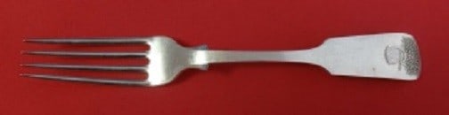 Durgin Sheaf of Wheat Sterling Silver Dinner Fork Monogrammed 7 3/4": Durgin Sheaf of Wheat Sterling Silver Dinner Fork Monogrammed 7 3/4" This exquisite dinner fork features the Sheaf of Wheat pattern by Durgin, crafted from high-quality sterling silver. Measuring 7 3/