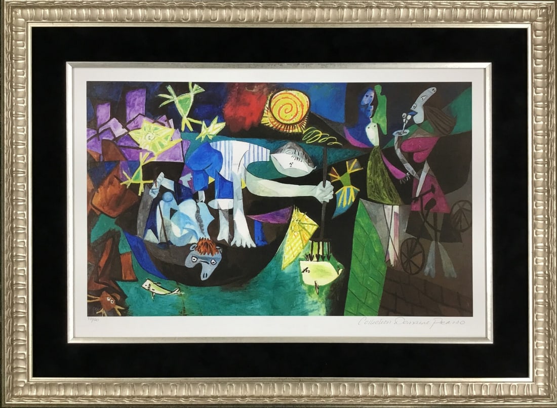 Pablo Picasso Night Fishing At Antibes Limited Edition Framed Print Signed COA: Pablo Picasso Night Fishing At Antibes Limited Edition Framed Print Signed COA This stunning limited edition giclee print titled "Night Fishing At Antibes" by Pablo Picasso captures the essence of abs