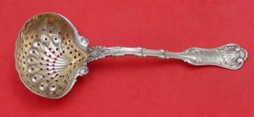 Whiting Imperial Queen Sterling Silver Sugar Sifter 5 3/8" Monogrammed: Whiting Imperial Queen Sterling Silver Sugar Sifter 5 3/8" Monogrammed This exquisite sugar sifter features the elegant Imperial Queen pattern by Whiting, crafted from high-quality sterling silver. Me