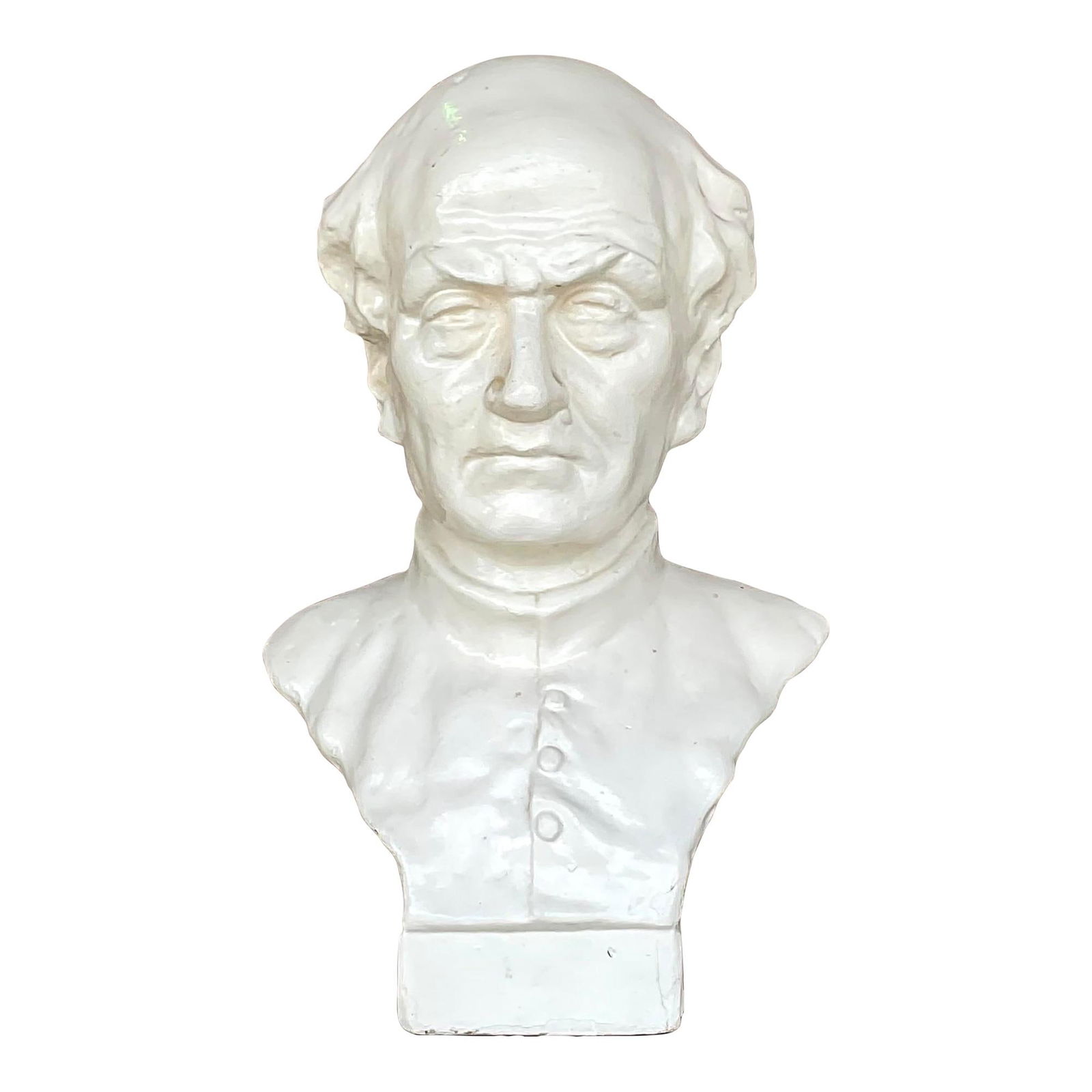 Vintage Boho Ivory Plaster Bust of Distinguished Gentleman (1 of 6)