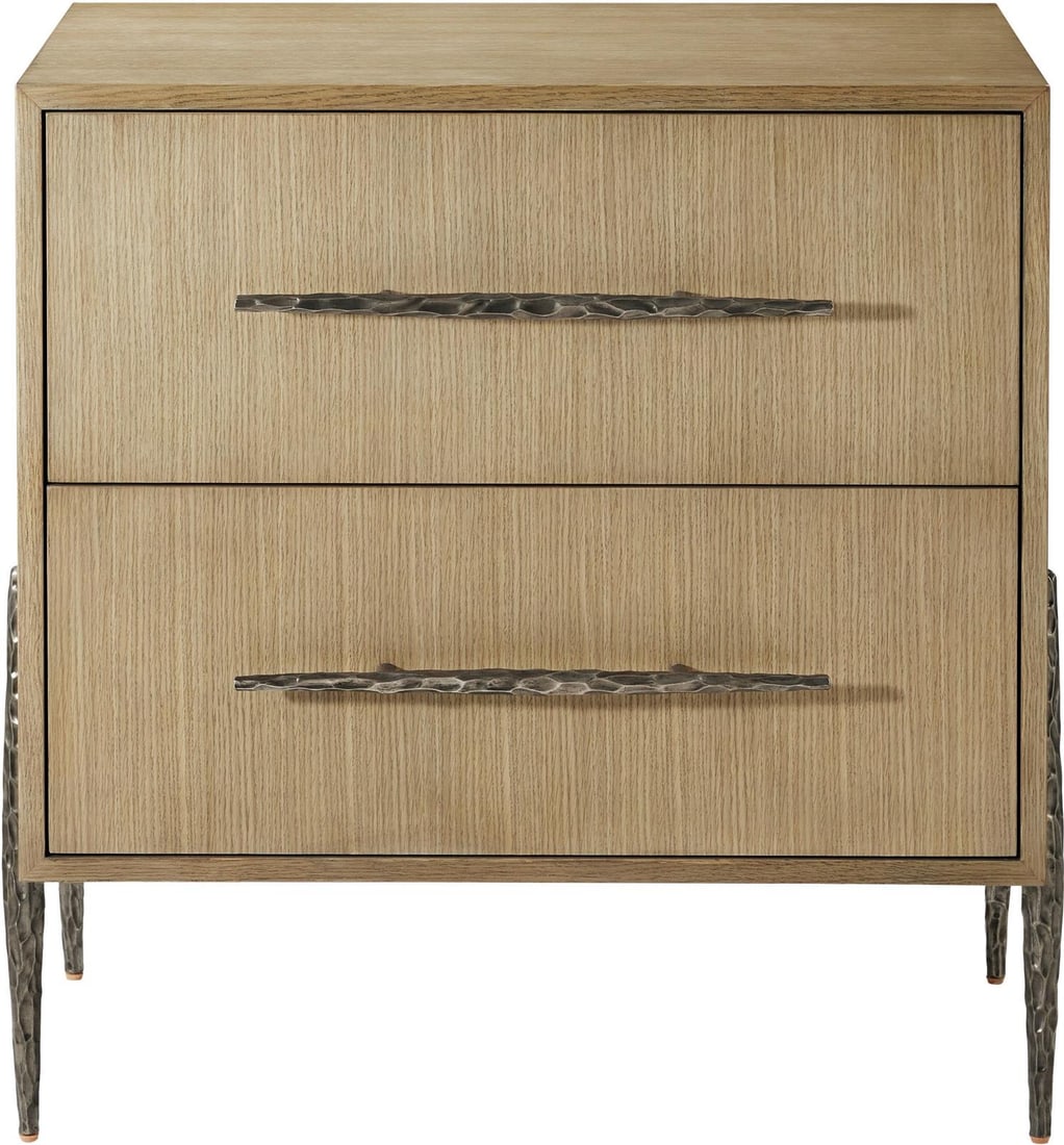 Theodore Alexander Luxury Modern Essence Blonde Nightstand: Theodore Alexander Luxury Modern Essence Blonde Nightstand This luxury modern nightstand combines sleek design with functionality, featuring a stunning aluminum veneer finish that adds a touch of eleg