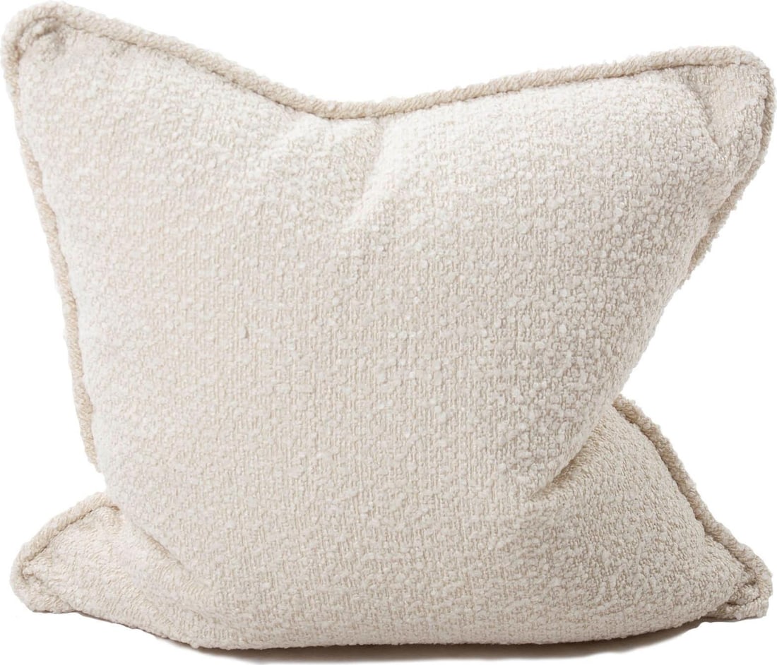 Howard Elliott Contemporary Square Pillow Natural Cream 20x20: Howard Elliott Contemporary Square Pillow Natural Cream 20x20 Enhance your home decor with this Contemporary Barbet Pillow in a natural cream tone. This stylish square pillow features a hand-finished