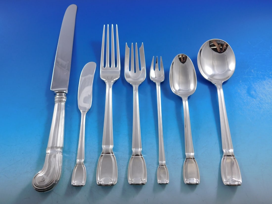 Tiffany & Co. Castilian Sterling Silver 59-Piece Flatware Set for 8: Tiffany & Co. Castilian Sterling Silver 59-Piece Flatware Set for 8 Elevate your dining experience with this exquisite Castilian flatware set by Tiffany & Co. Crafted from premium sterling silver, thi