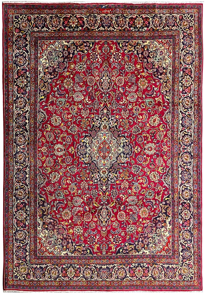 Authentic Persian Rug 9.5 x 12.3 ft Signed Premium Quality: Authentic Persian Rug 9.5 x 12.3 ft Signed Premium Quality Free continental US Shipping Discover the beauty of this signed authentic Persian rug, measuring 9.5 x 12.3 ft. This exquisite piece is perfe