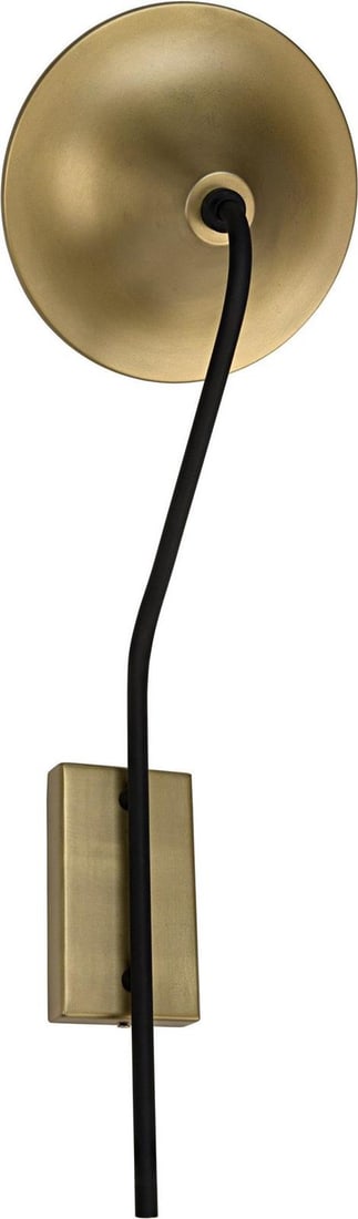 Noir Messala Sconce Brass Matte Black Transitional Lighting: Noir Messala Sconce Brass Matte Black Transitional Lighting Enhance your space with the sophisticated Messala Sconce, designed in a transitional style that combines vintage charm with modern functiona