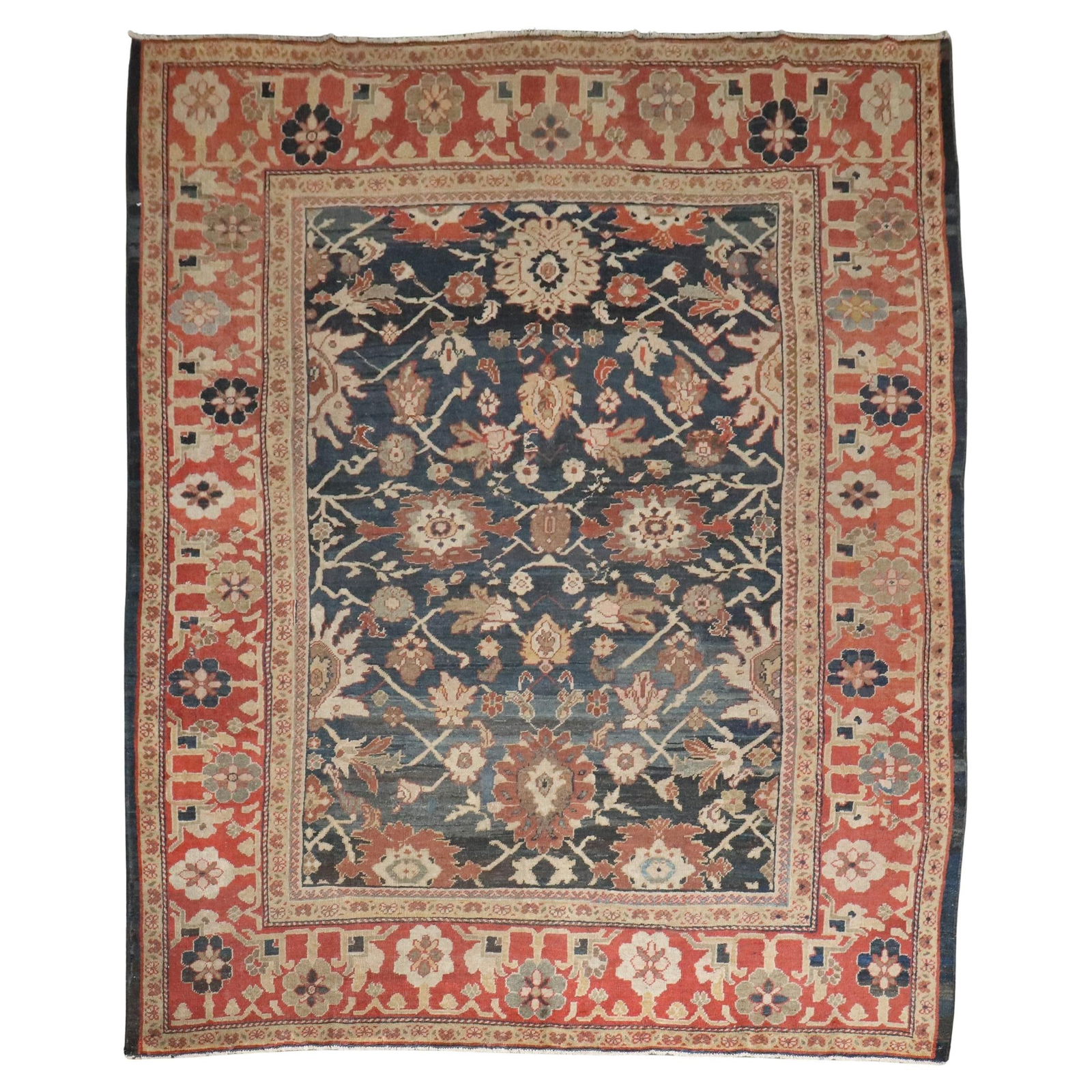 Antique Ziegler Mahal Persian Carpet 19th Century Hand-Woven Wool 106x121 in (1 of 18)