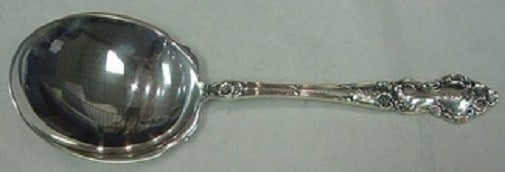 Wallace Meadow Rose Sterling Silver Berry Spoon 8 3/4": Wallace Meadow Rose Sterling Silver Berry Spoon 8 3/4" This exquisite Meadow Rose berry spoon by Wallace is crafted from high-quality sterling silver. Measuring 8 3/4 inches, this spoon features the e