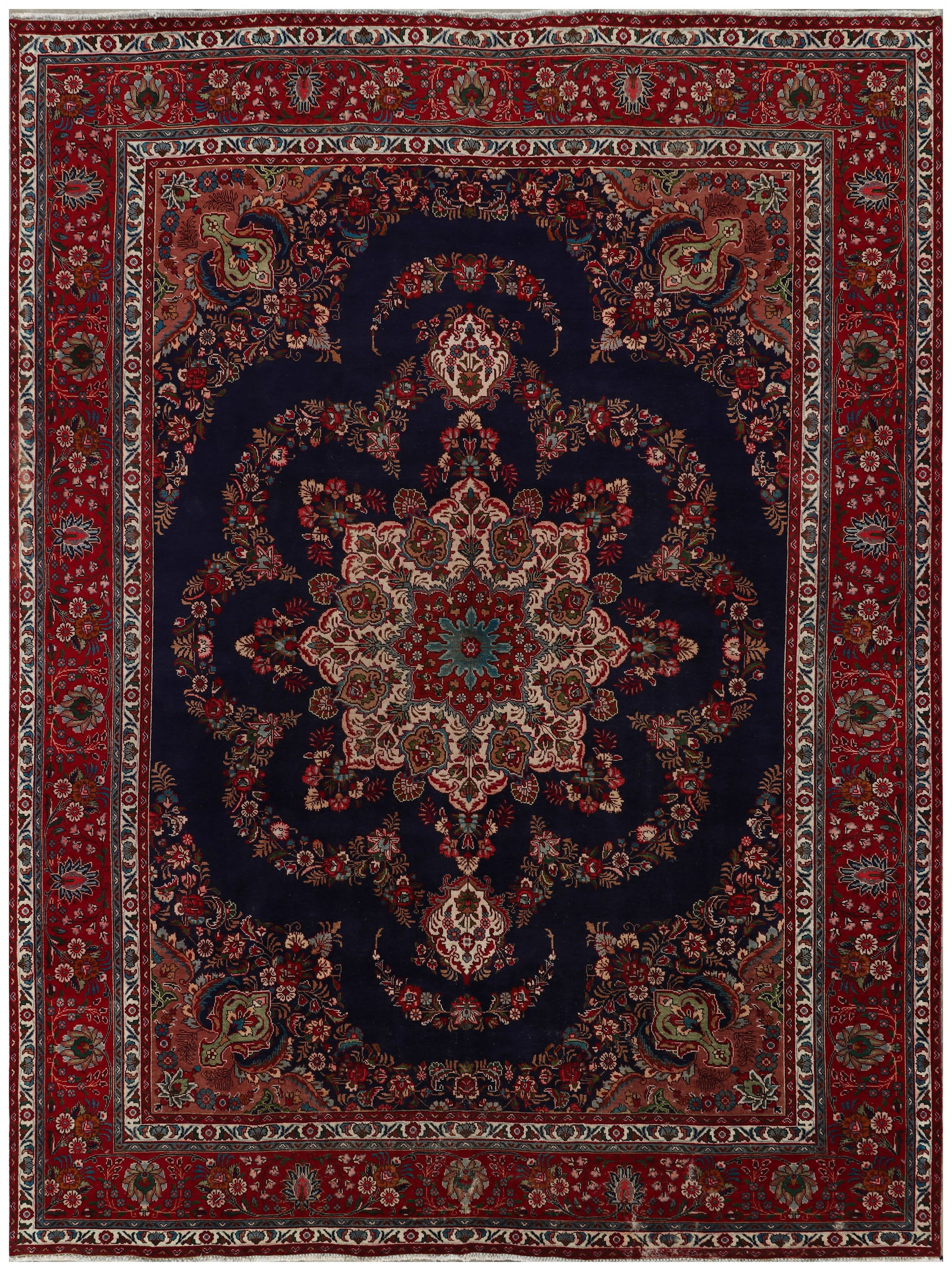 Persian Hand-Knotted Wool Rug 9.6 x 12.7 Transitional Navy Blue: Persian Hand-Knotted Wool Rug 9.6 x 12.7 Transitional Navy Blue Free continental US Shipping This exquisite 9.6 x 12.7 Persian hand-knotted wool rug features a calming navy blue color palette that enh