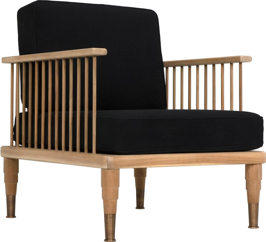 Noir Black Teak Armchair Mid-Century Modern Style: Noir Black Teak Armchair Mid-Century Modern Style Experience timeless elegance with this Traditional Vintage Style Teak Armchair, designed in a classic mid-century modern style. Crafted from durable c