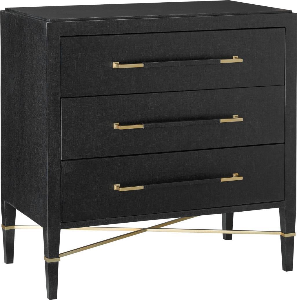 Currey Verona Chest Modern Black Champagne Lacquered Design (1 of 5)