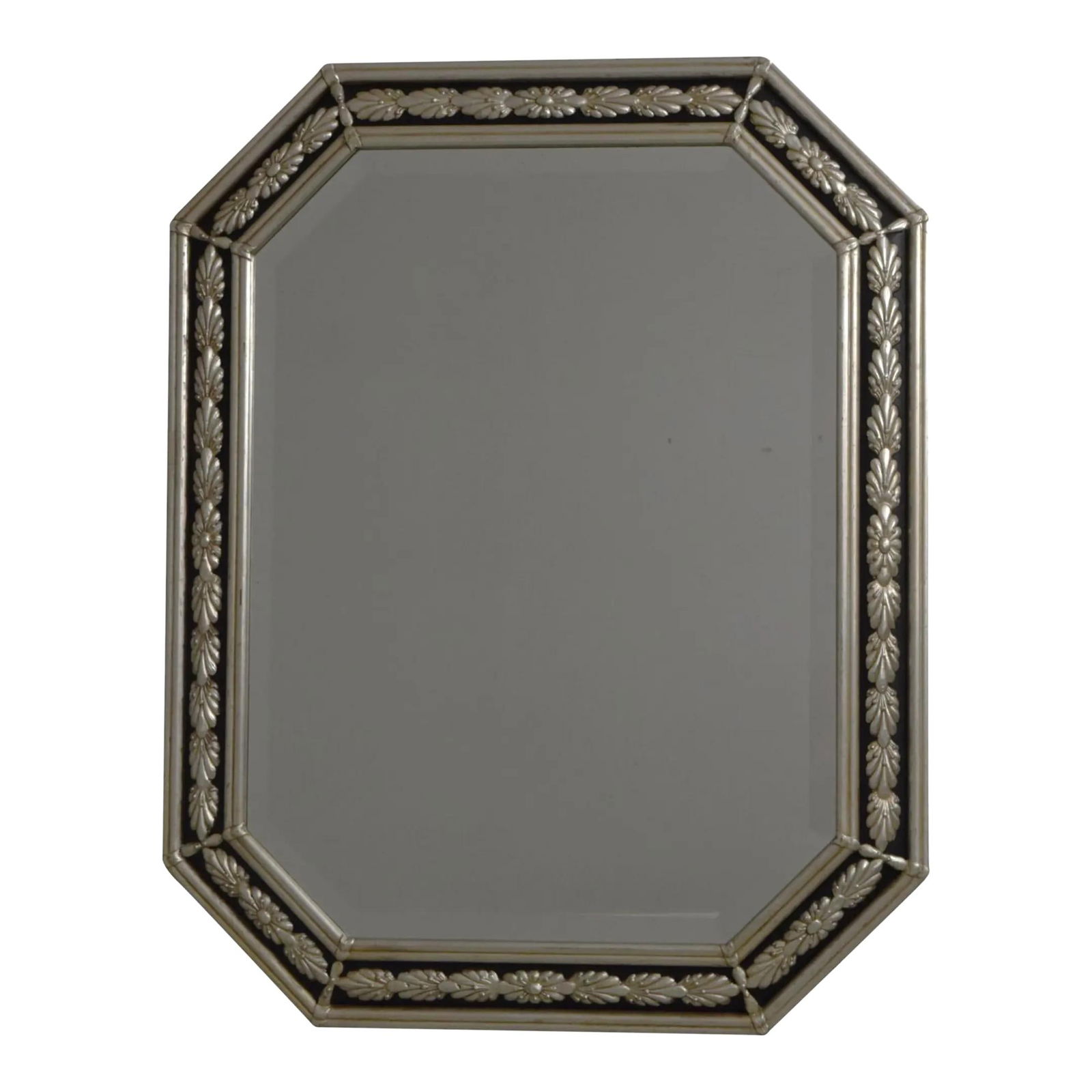 Friedman Brothers Model 6505 Silver & Black Beveled Mirror: Friedman Brothers Model 6505 Silver & Black Beveled Mirror Elevate your space with the Friedman Brothers Silver & Black No. 6505 Mirror, a versatile piece that can be hung either vertically or horizon