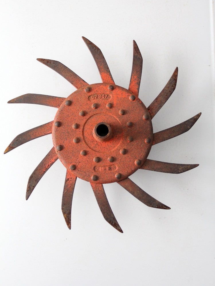 Antique Metal Hoe Wheel 18 Inch Rustic Decor (1 of 7)