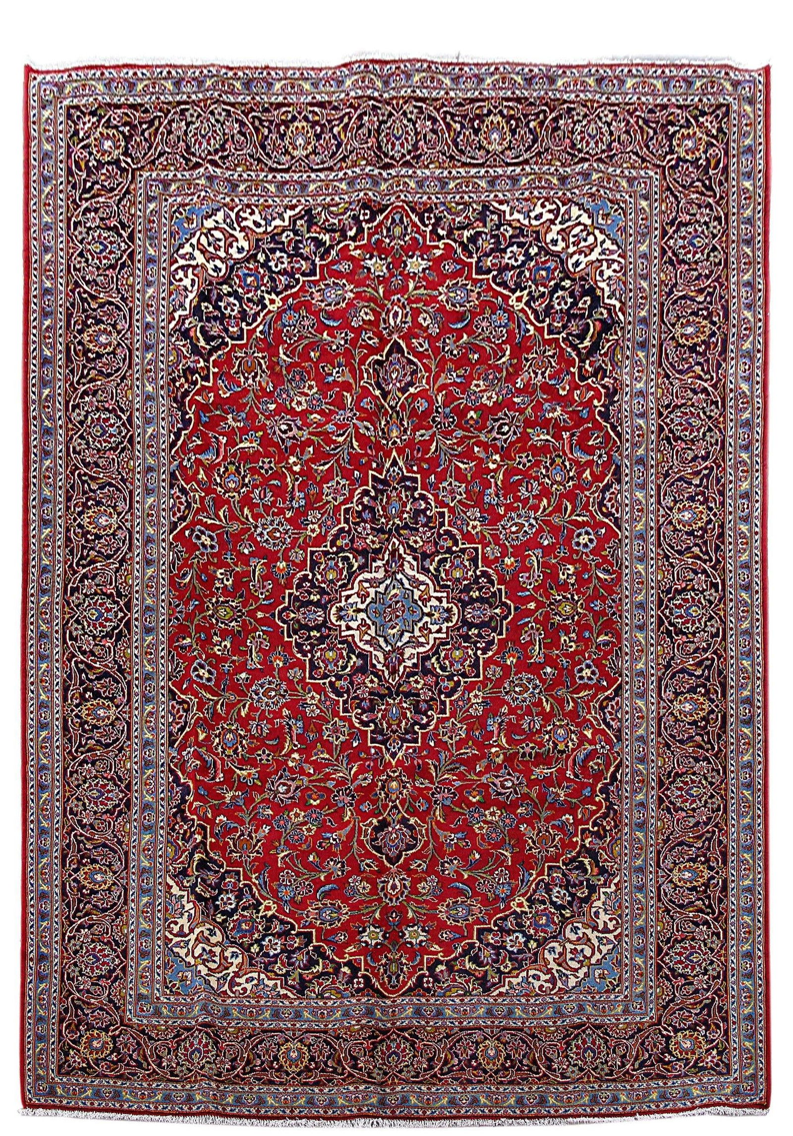 Handcrafted Persian Kashan Rug 8'2 x 11'10 Traditional Design: Handcrafted Persian Kashan Rug 8'2 x 11'10 Traditional Design Free continental US Shipping Enhance your space with this stunning Persian Kashan rug, expertly handcrafted by skilled Persian artisans. F