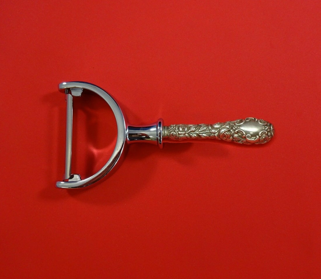 Schofield Baltimore Rose Sterling Silver Vegetable Peeler Custom 6": Schofield Baltimore Rose Sterling Silver Vegetable Peeler Custom 6" Presenting a custom-made Baltimore Rose Vegetable Peeler by Schofield, expertly crafted from sterling silver. This post-1940 piece f