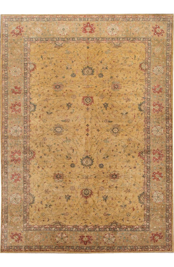 Hand-Knotted 21st Century Peshawar Wool Rug 10' x 14' Geometric Design: Hand-Knotted 21st Century Peshawar Wool Rug 10' x 14' Geometric Design Enhance your home decor with this exquisite 21st Century Peshawar Wool Rug. This hand-knotted rug features a captivating geometri