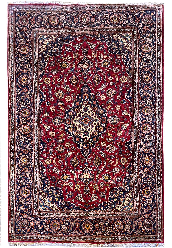Authentic Persian Kashan 4.6 x 7.1 Quality Area Rug: Authentic Persian Kashan 4.6 x 7.1 Quality Area Rug Free continental US Shipping Enhance your space with this authentic Persian Kashan quality rug, measuring 4.6 x 7.1 feet. This exquisite piece showc