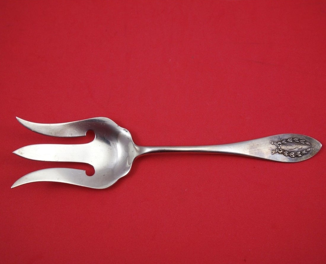 Shreve & Co Napoleonic Sterling Silver Salad Serving Fork 8 5/8": Shreve & Co Napoleonic Sterling Silver Salad Serving Fork 8 5/8" This exquisite salad serving fork features the elegant Napoleonic pattern by Shreve & Co., crafted from high-quality sterling silver. M