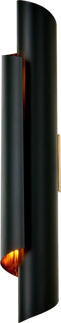 Kalco Piaga Wall Sconce Matte Black Polished Brass 24in Dimmable (1 of 1)