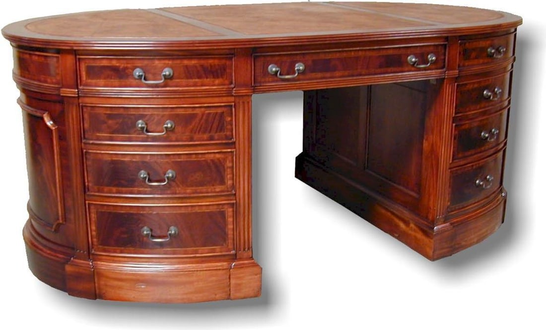Executive Style Contemporary Mahogany Oval Partners Desk (1 of 3)