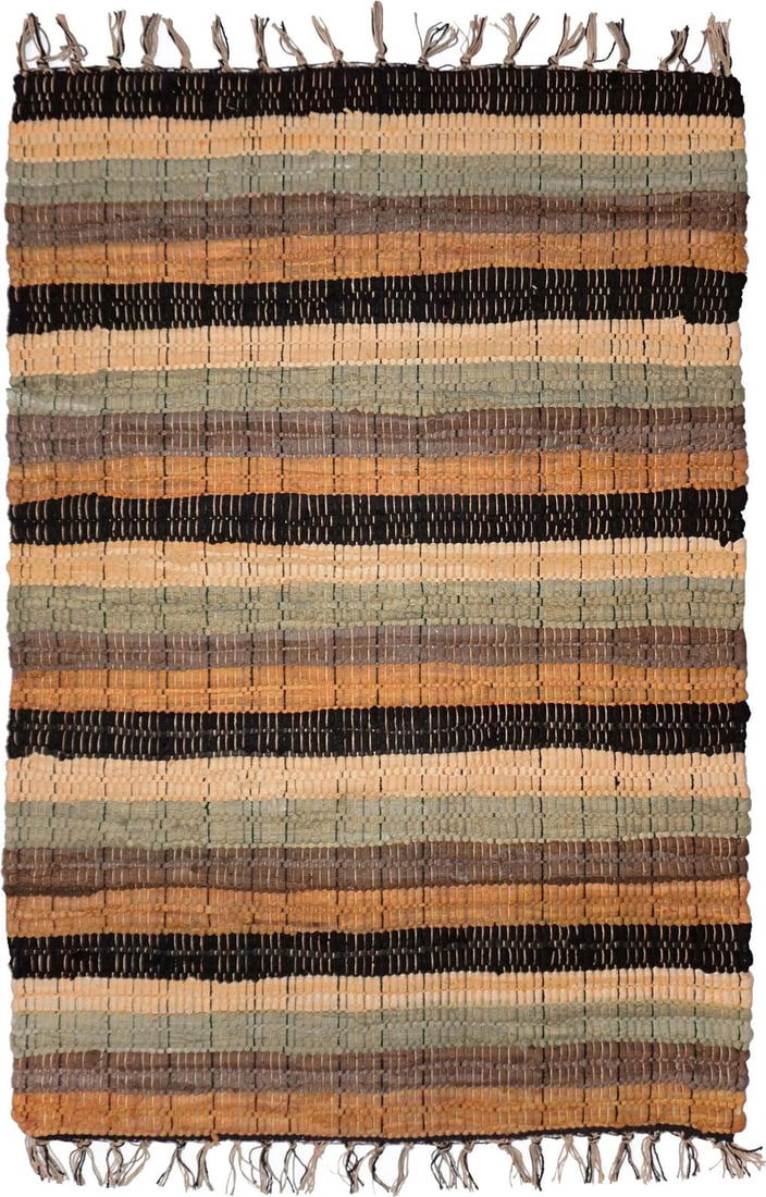 Handcrafted Lido Rag Rug 27x72 Boho Chic Cotton (1 of 8)