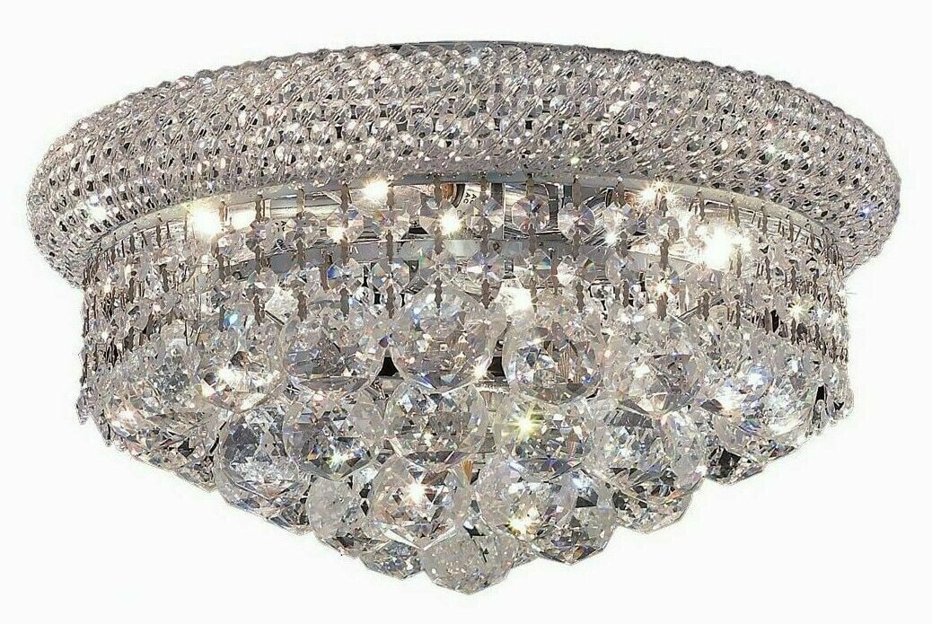 Artistry Lighting Primo 4-Light K9 Crystal Flush Mount Chandelier 12" Chrome: Artistry Lighting Primo 4-Light K9 Crystal Flush Mount Chandelier 12" Chrome Illuminate your space with this stunning Chandelier Flush Mount Light Fixture, featuring exquisite K9 crystal that sparkles