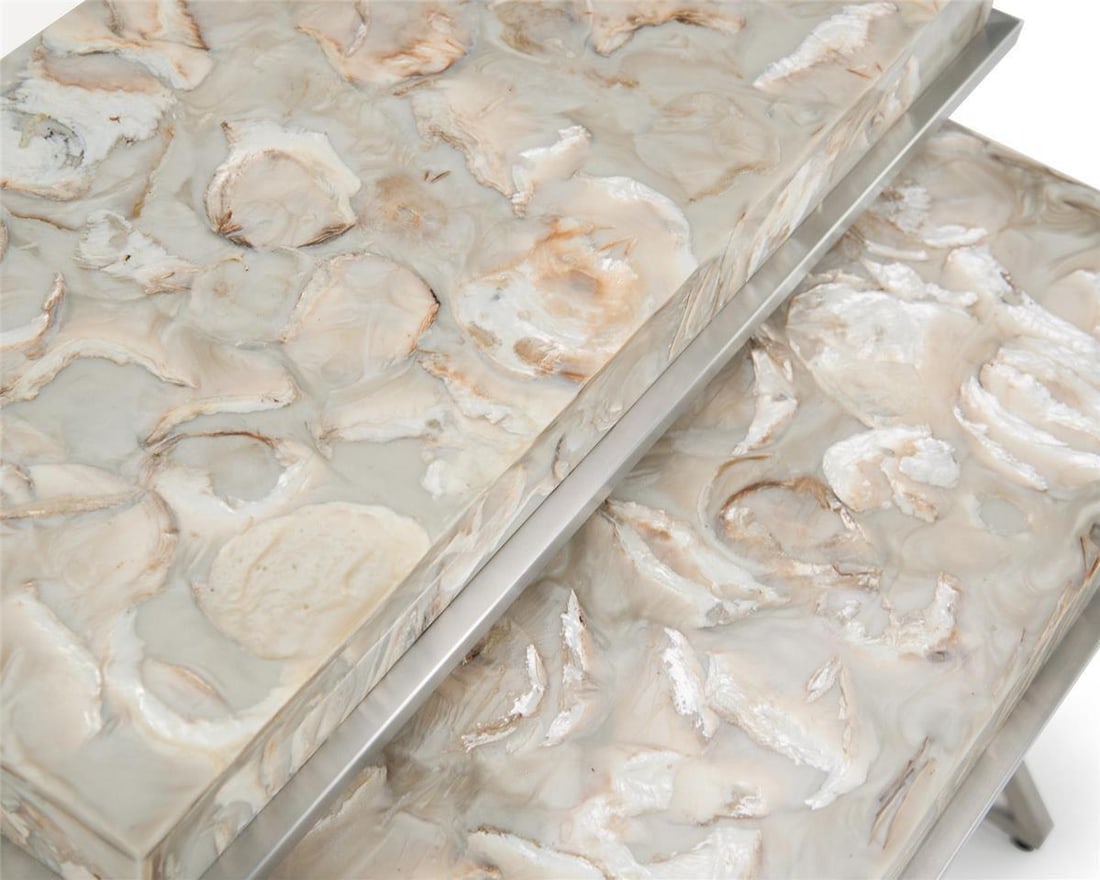 John-Richard Capiz Shell Nesting Side Tables Transitional Style - 2