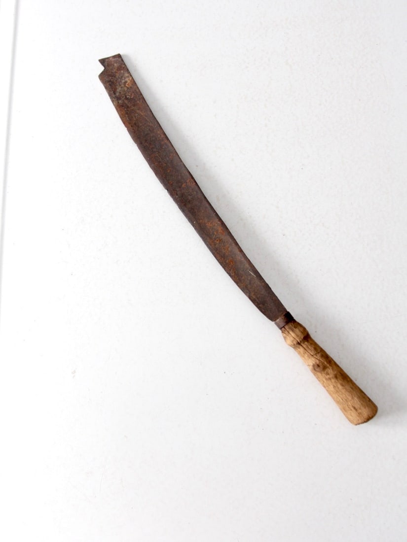 Antique Primitive Farm Tool with Iron Blade and Wood Handle (1 of 5)