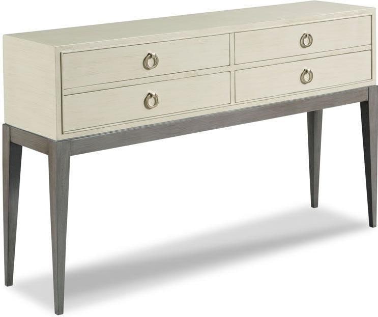 Woodbridge Harper Contemporary Brushed Nickel Console Table 56 x 13: Woodbridge Harper Contemporary Brushed Nickel Console Table 56 x 13 Elevate your living space with this contemporary brushed nickel console table, designed to seamlessly blend with modern aesthetics.