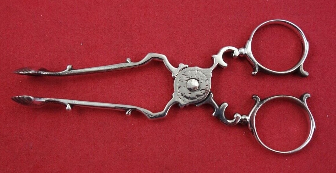 Georgian Sterling Silver Sugar Nips Scissor Style 4 1/4" Retailed by Martin M Fleisher (1 of 2)