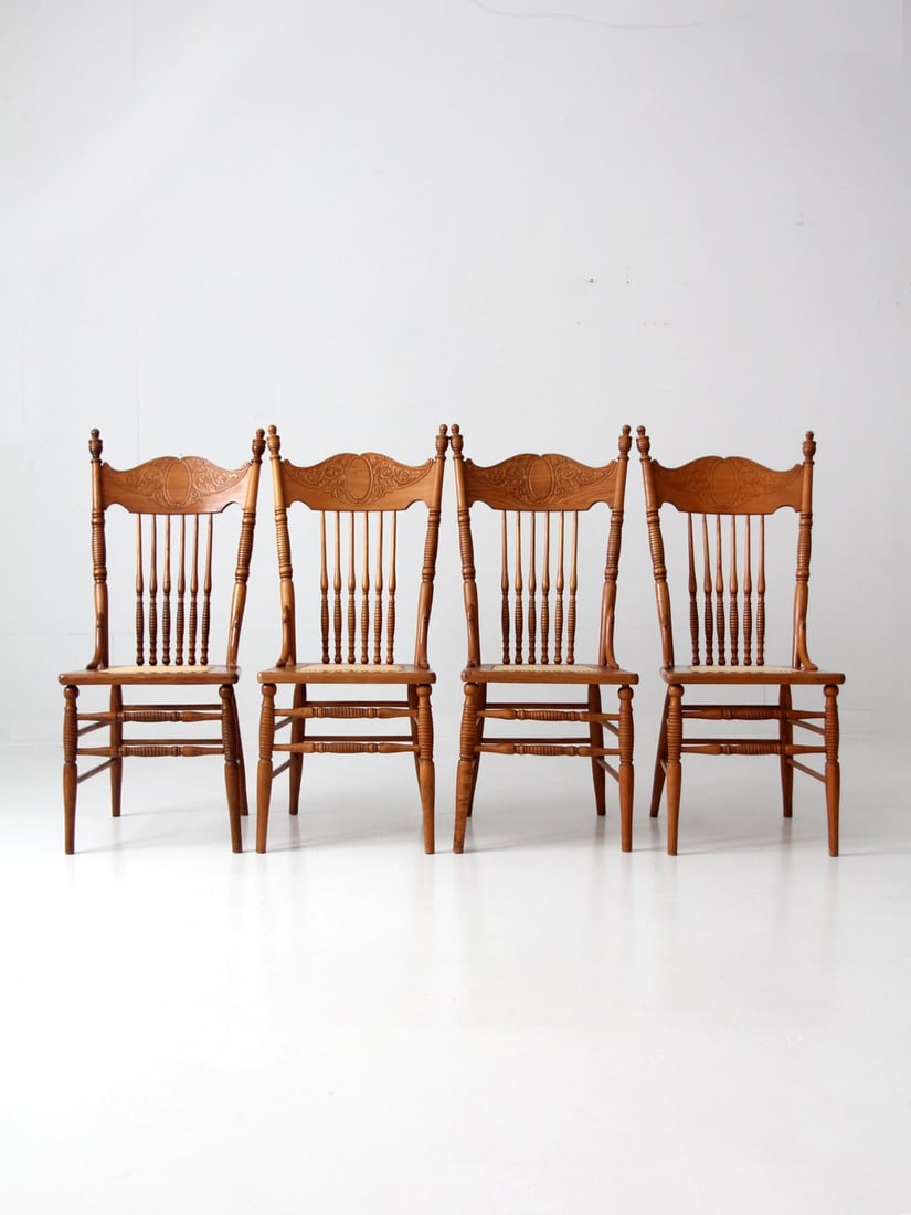 Antique Crocker Chair Company Dining Chairs Set of 4 Pressed Back (1 of 18)