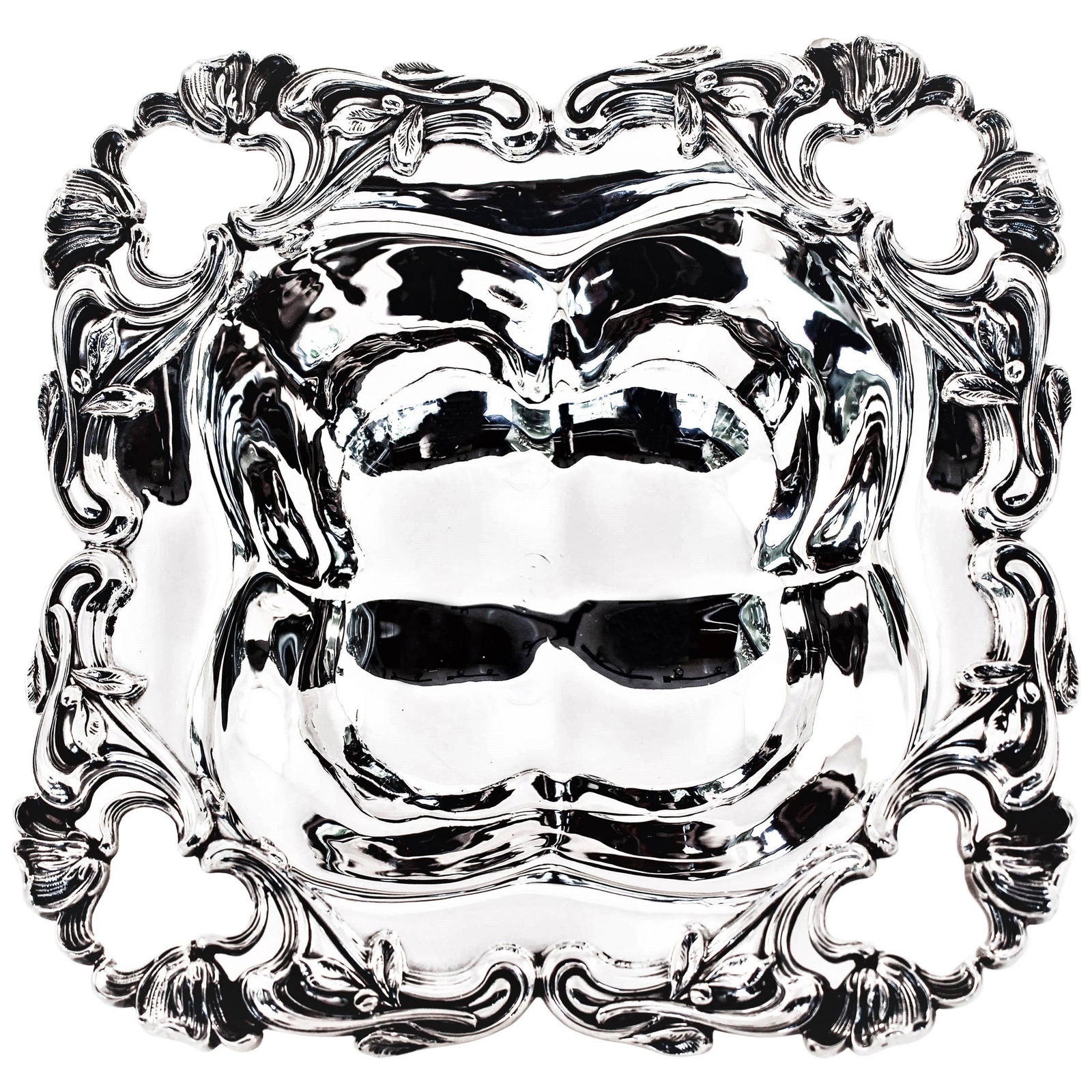 Cartdegen & Co Art Nouveau Sterling Silver Candy Dish Square 7in: Cartdegen & Co Art Nouveau Sterling Silver Candy Dish Square 7in This exquisite Art Nouveau candy dish showcases a distinctive square shape, a rarity among similar pieces. Crafted from high-quality st