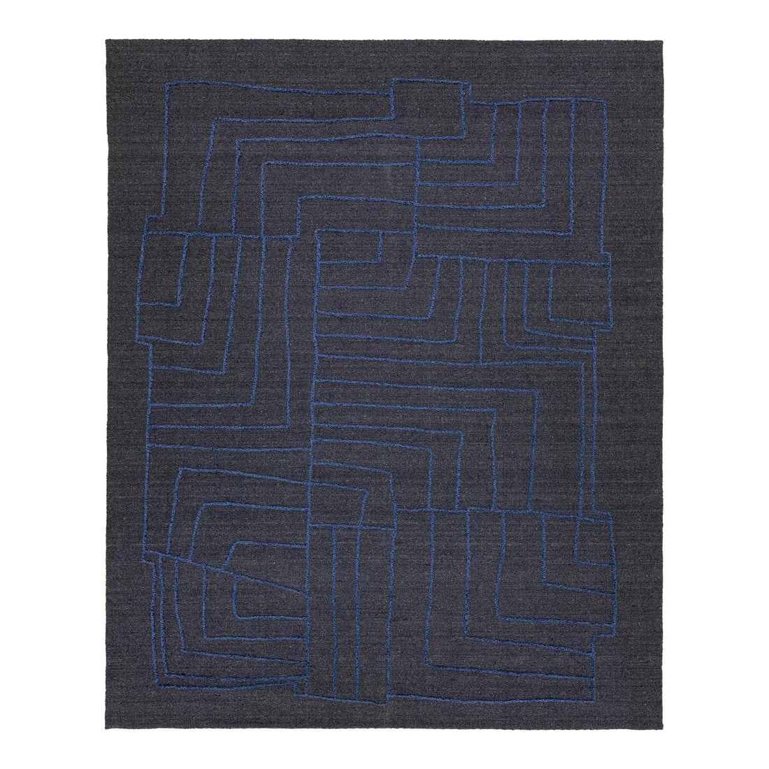 12' x 14'11' Modern Gray Wool Rug Abstract Design: 12' x 14'11' Modern Gray Wool Rug Abstract Design Elevate your living space with this stunning modern hand-loomed wool rug. Featuring a sophisticated gray background, this rug showcases an intricate a