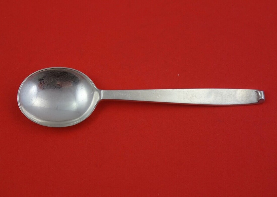 Porter Blanchard Nordic Sterling Silver Cream Soup Spoon 6.75": Porter Blanchard Nordic Sterling Silver Cream Soup Spoon 6.75" This elegant cream soup spoon from the Nordic pattern by Porter Blanchard is crafted from high-quality sterling silver. Measuring 6 3/4 i