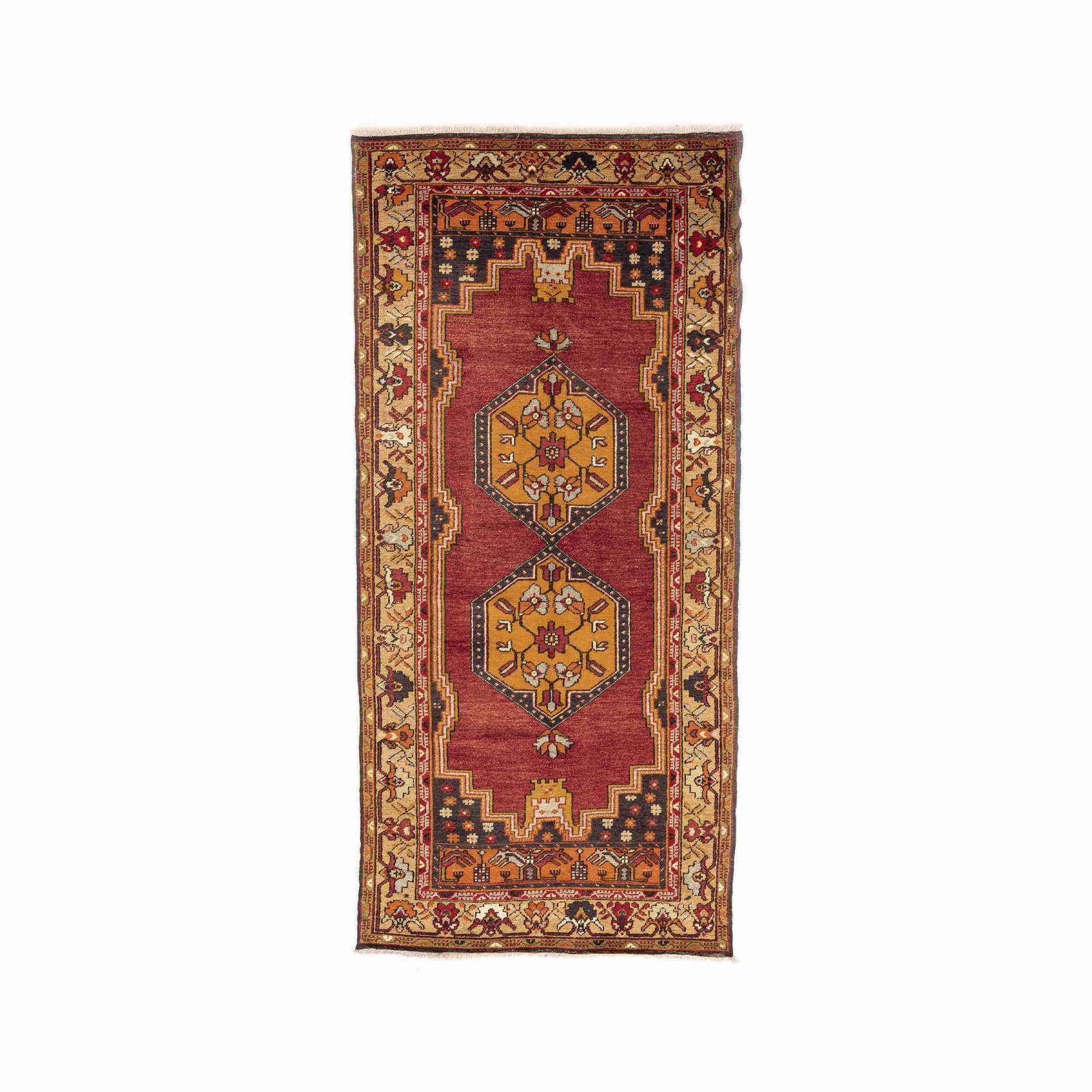Authentic Handmade Anadol Wool Carpet 51.2 x 109.4 Inches: Authentic Handmade Anadol Wool Carpet 51.2 x 109.4 Inches Experience the craftsmanship of this authentic handmade Anadol carpet, featuring a luxurious wool on wool construction. With a weaving techniq