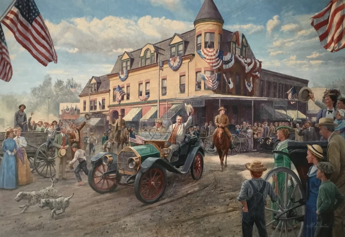 Mort Kunstler Teddy's Fourth Of July Limited Edition Signed Print: Mort Kunstler Teddy's Fourth Of July Limited Edition Signed Print This stunning print titled 'Teddy's Fourth Of July' by renowned artist Mort Kunstler captures a moment in Civil War history with a rea