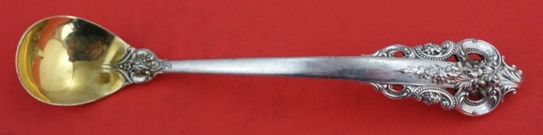 Wallace Grande Baroque Sterling Silver Mustard Ladle 5 1/8" Gold Wash: Wallace Grande Baroque Sterling Silver Mustard Ladle 5 1/8" Gold Wash This exquisite mustard ladle from the Grande Baroque pattern by Wallace is crafted from high-quality sterling silver. With a lengt