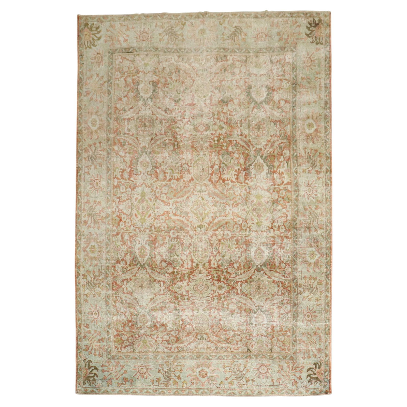 Antique Persian Mahal Rug Hand-Knotted Wool Agra Style 7'5" x 10'3" (1 of 10)