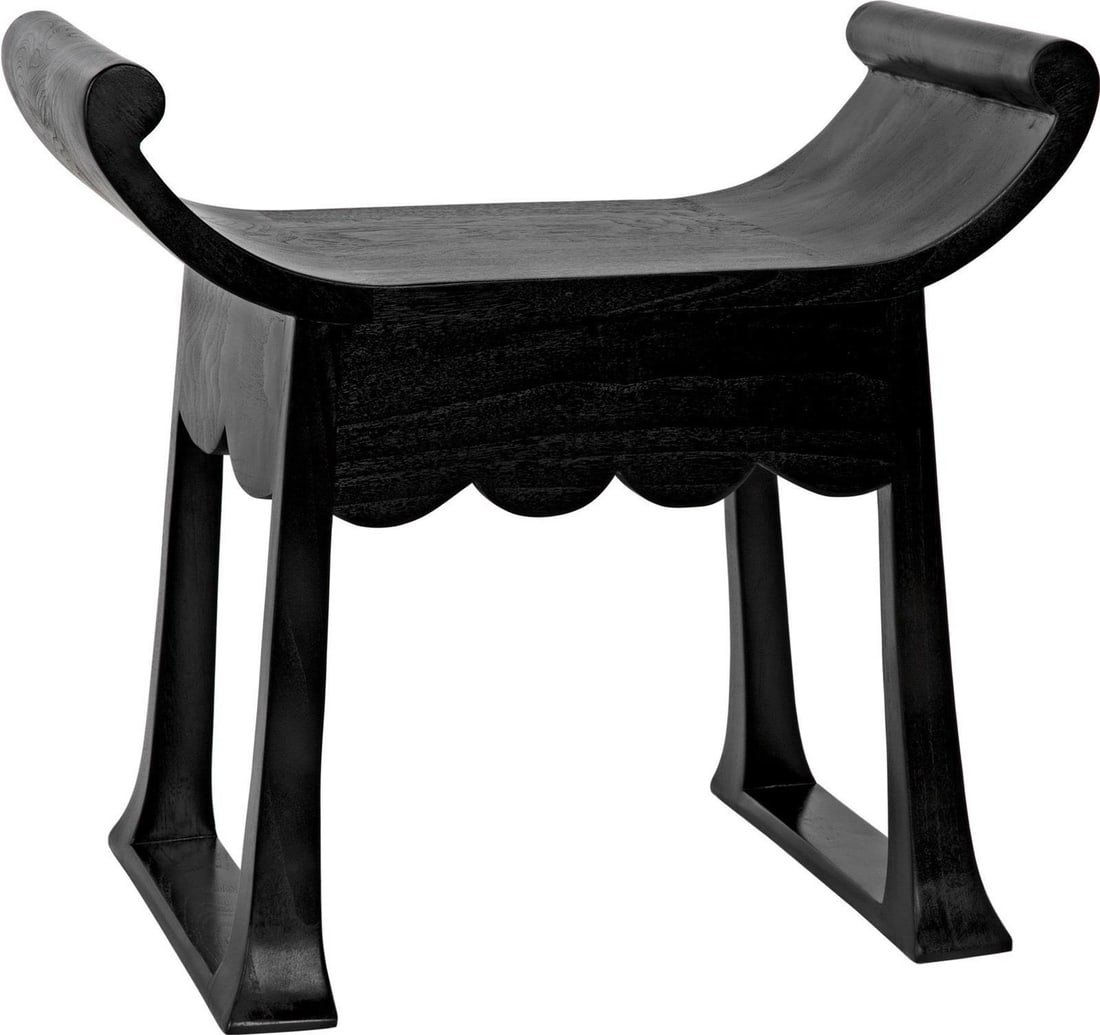 Wey Collection Charcoal Black Mindi Sungkai Wood Stool: Wey Collection Charcoal Black Mindi Sungkai Wood Stool Introducing the Wey Collection Charcoal Sungkai Wood Stool, a stylish addition to your home decor. Crafted from durable Mindi Sungkai wood, this