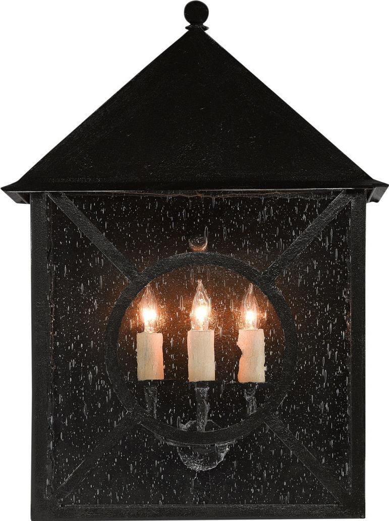 Currey Ripley Outdoor Wall Sconce Midnight Finish UL-Listed: Currey Ripley Outdoor Wall Sconce Midnight Finish UL-Listed Illuminate your outdoor spaces with the Elegant Ripley Outdoor Sconce, a perfect blend of style and functionality. This large transitional-s