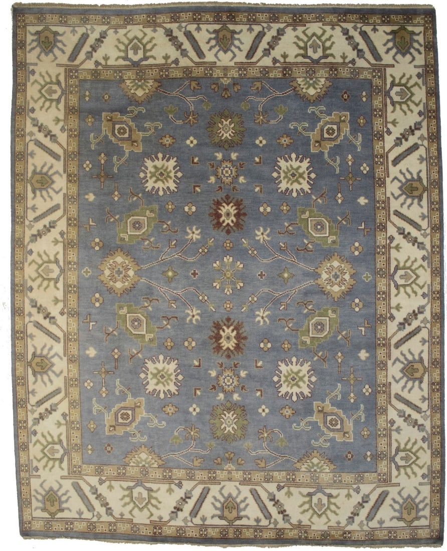 Muted Gray Floral Handmade Oushak Chobi Area Rug 11'8 x 9'3: Muted Gray Floral Handmade Oushak Chobi Area Rug 11'8 x 9'3 Transform your living space with this exquisite Muted Gray Floral Classic Design Oushak Chobi Oriental Rug. Handmade in India, this area rug