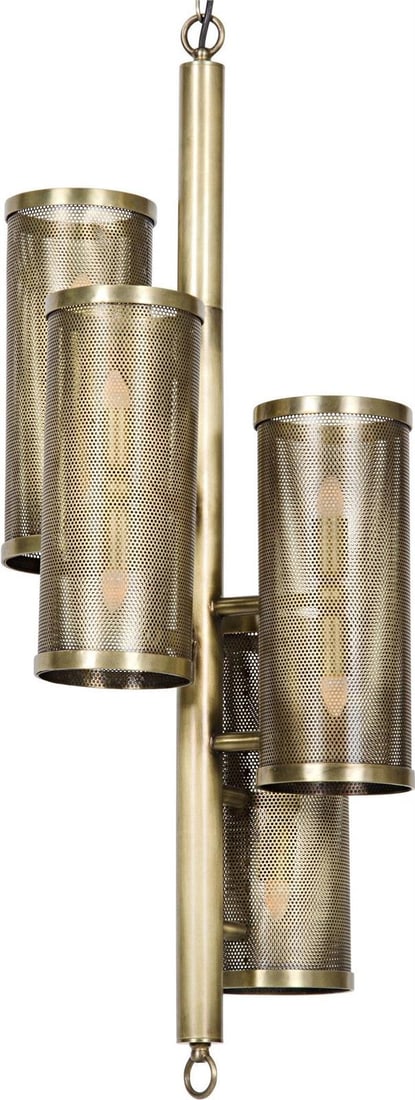 Noir Brass Industrial Pendant Light 35H 14.5W 14.5D (1 of 2)